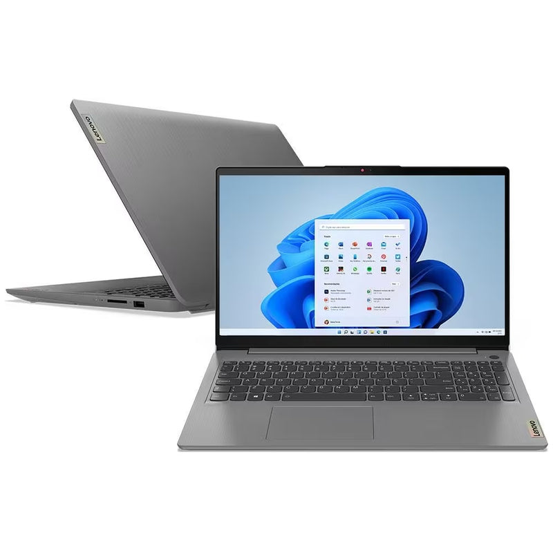 Notebook Lenovo AMD Ryzen 7-5700U 8GB 256GB SSD Tela Full HD 15.6” Windows 11 Ideapad 3 82MF0004BR